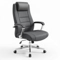Gray fabric ergonomic office chair with adjustable headrest and swivel base 60 x 60 x 110cm