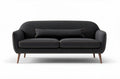 Modern grey fabric sofa with wooden legs and removable cushion 180 x 75 x 85cm