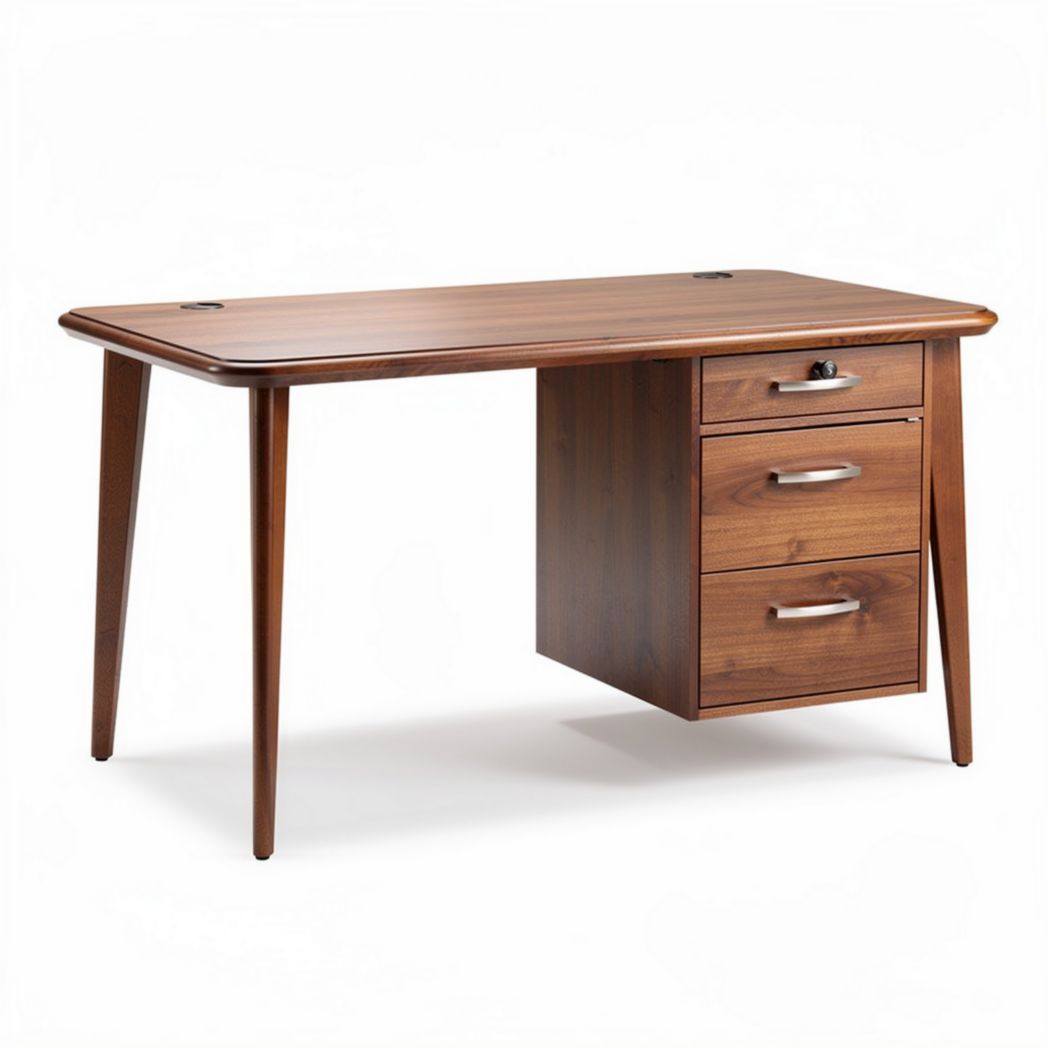Wooden office desk with three drawers and dimensions 120 x 60 x 75cm