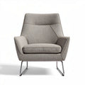 Fabric upholstered accent chair with steel frame and ergonomic design 80 x 70 x 90cm