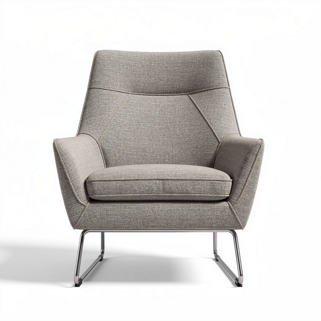 Fabric upholstered accent chair with steel frame and ergonomic design 80 x 70 x 90cm
